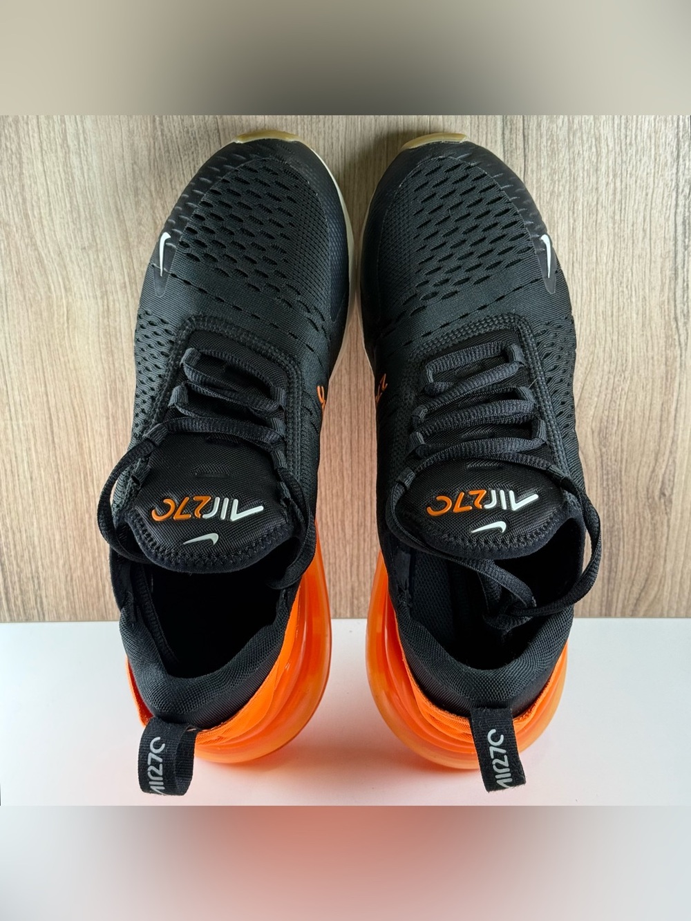 Nike Air Max 270 Black Phantom Total Orange Shoes AH8050-030 Men’s Size 8.5 - Picture 8 of 9